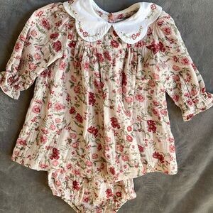 Sophie & Lucas floral kid dress embroidered long sleeve Sz 18 m